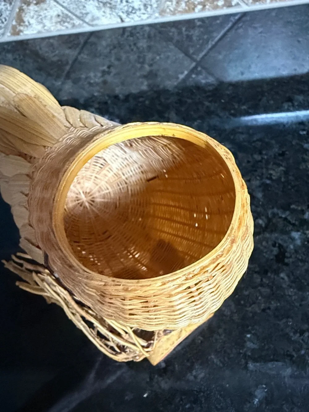Kiangsi Handicrafts Rooster Chicken Basket With Lid Vintage